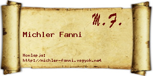 Michler Fanni névjegykártya